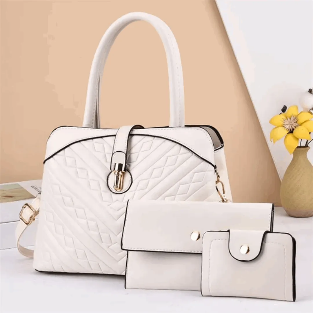 Luxury Textured Tote & Handbag Set – High-Capacity Fashion Messenger Bag for Women