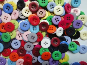 Lyracces Wholesale Lots Mixed 17 Color 340pcs 15mm 0.59in DIY Sewing Resin Flatback Buttons