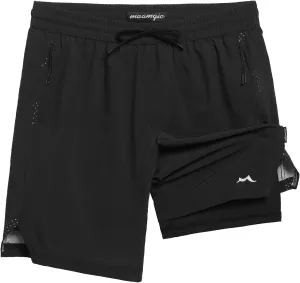 maamgic Boys Athletic Shorts with Liner Teens Youth 2 in 1 Active Running Shorts