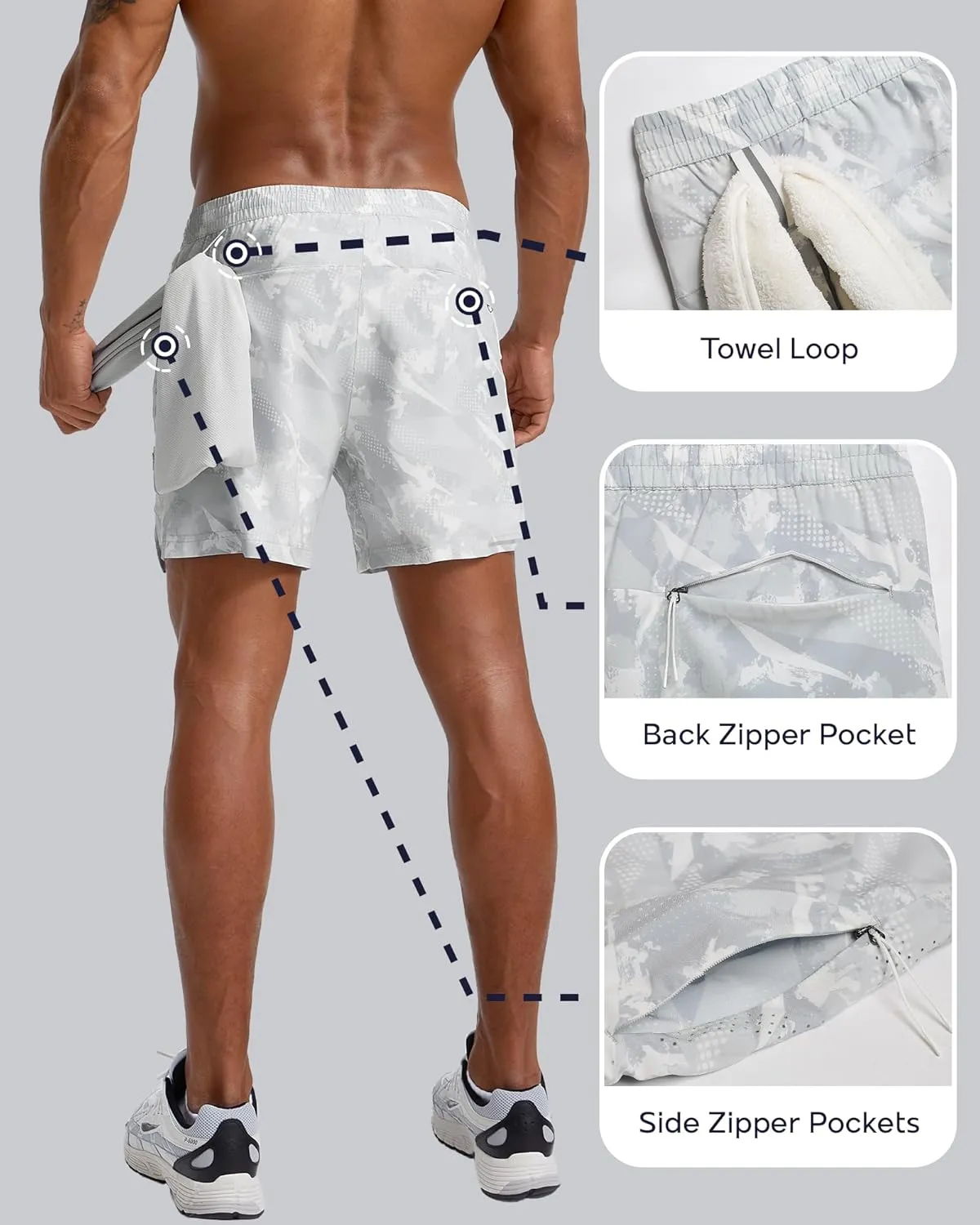 maamgic Men's Athletic Running Shorts with Liner Ultra Lightweight Workout Shorts 5"/ 7"