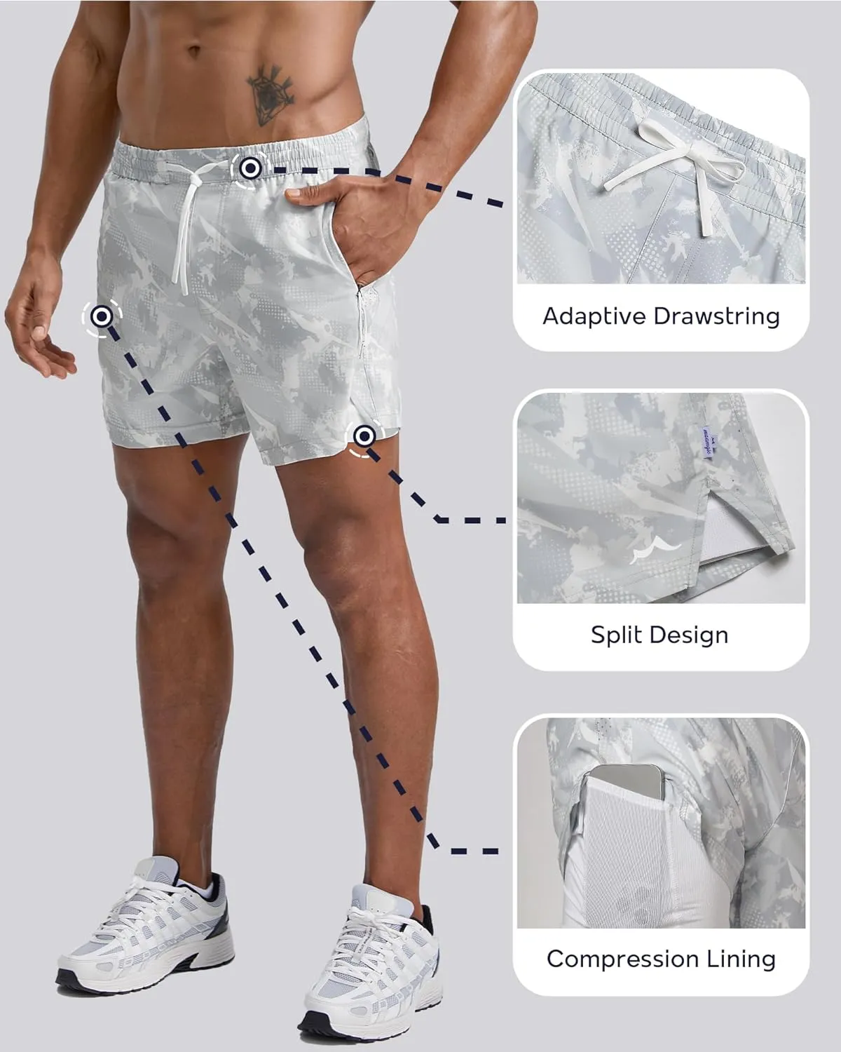maamgic Men's Athletic Running Shorts with Liner Ultra Lightweight Workout Shorts 5"/ 7"