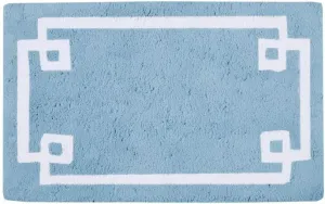 Madison Park Evan 100% Cotton Bathroom Rug Non Slip Backing-Luxrurious Tufted Plush Bath Mat Absorbent, Quick Dry, Spa Design Shower Room Décor, 20x30, Blue