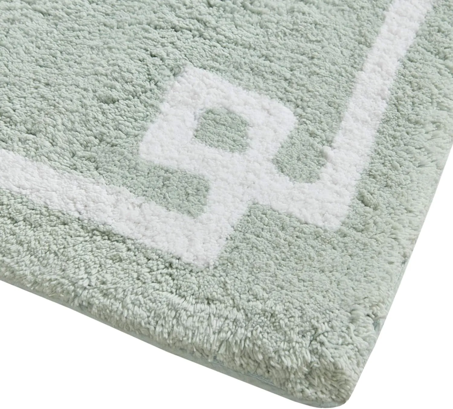 Madison Park Evan 100% Cotton Bathroom Rug Non Slip Backing-Luxrurious Tufted Plush Bath Mat Absorbent, Quick Dry, Spa Design Shower Room Décor, 20x30, Seafoam
