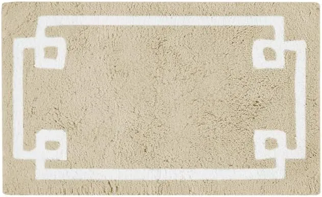Madison Park Evan 100% Cotton Bathroom Rug Non Slip Backing-Luxrurious Tufted Plush Bath Mat Absorbent, Quick Dry, Spa Design Shower Room Décor, 20x30, Taupe