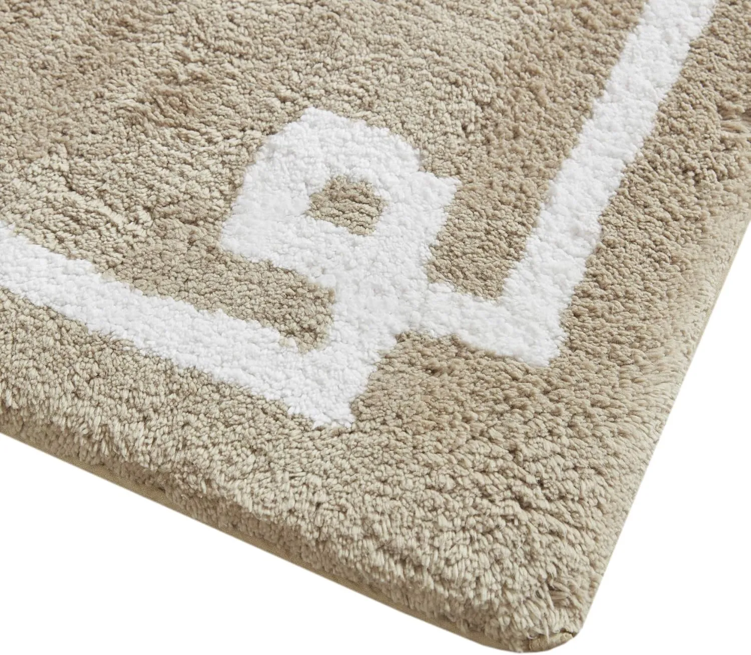 Madison Park Evan 100% Cotton Bathroom Rug Non Slip Backing-Luxrurious Tufted Plush Bath Mat Absorbent, Quick Dry, Spa Design Shower Room Décor, 20x30, Taupe