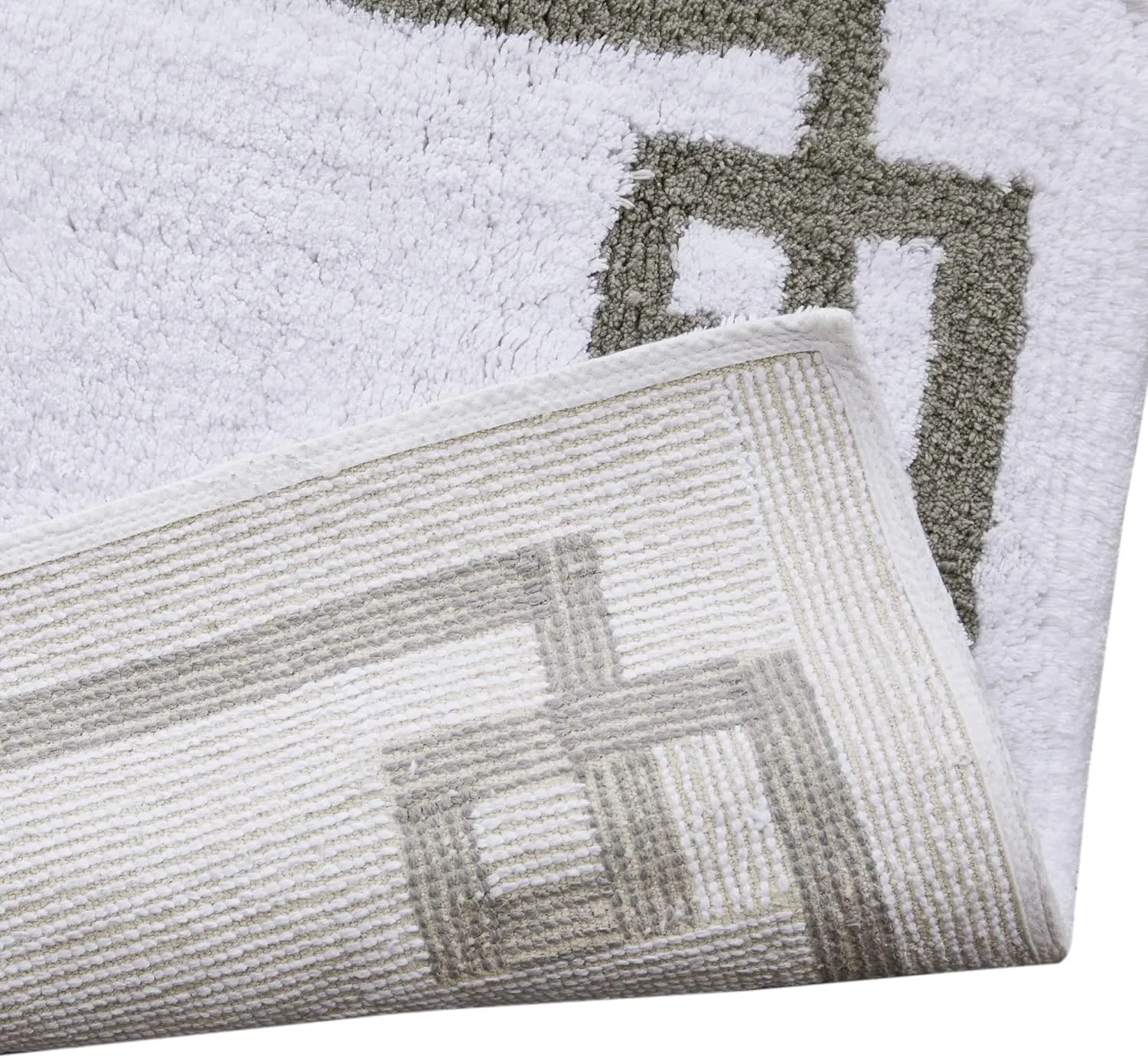 Madison Park Evan 100% Cotton Bathroom Rug Non Slip Backing-Luxrurious Tufted Plush Bath Mat Absorbent, Quick Dry, Spa Design Shower Room Décor, 20x30, White