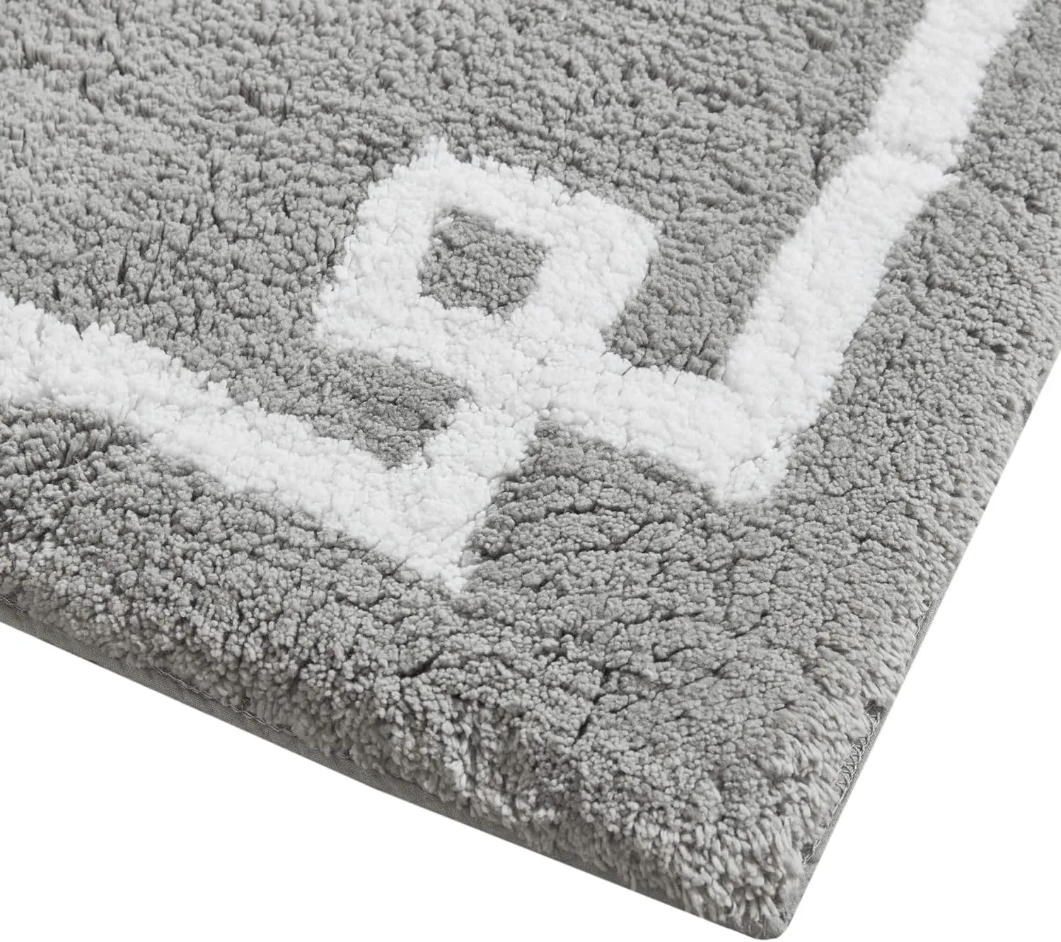 Madison Park Evan Cotton Tufted Washable Bath Mat , Luxury Solid Bathroom Rugs , 20" x 30" , Grey