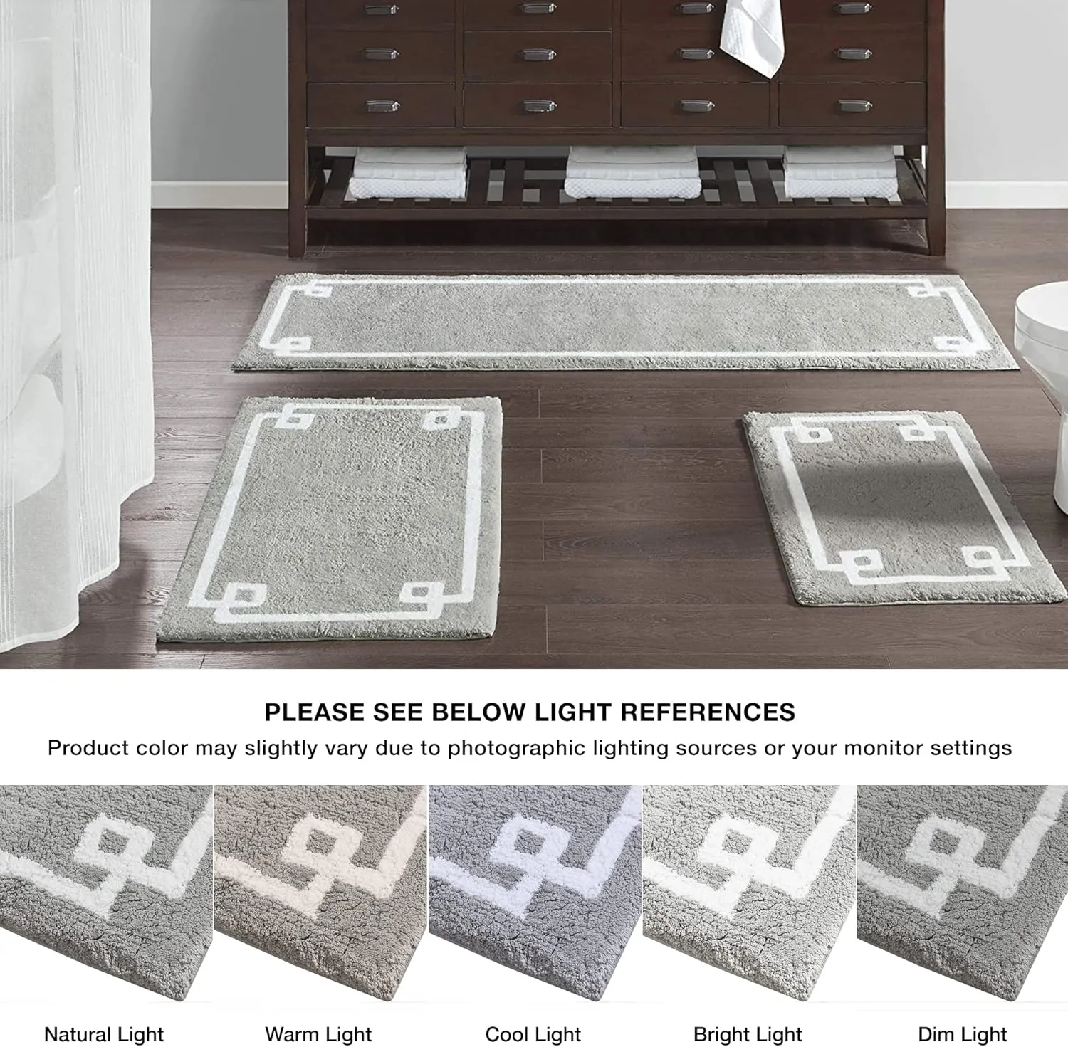Madison Park Evan Cotton Tufted Washable Bath Mat , Luxury Solid Bathroom Rugs , 20" x 30" , Grey