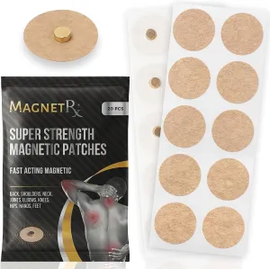 MagnetRX® Magnetic Acupressure Patches - 3,500 Gauss Ultra Strength Healing Magnets for The Body - Acupressure Magnets Patch (20 Pack)