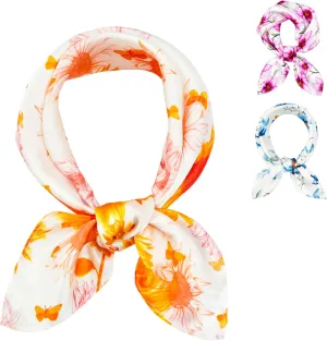 MANSPHIL 100% Mulberry Silk Head Scarf, Women Square Neck Scarves, Hair Scarf Bandanas, Multi Size, 21", 27", 35"