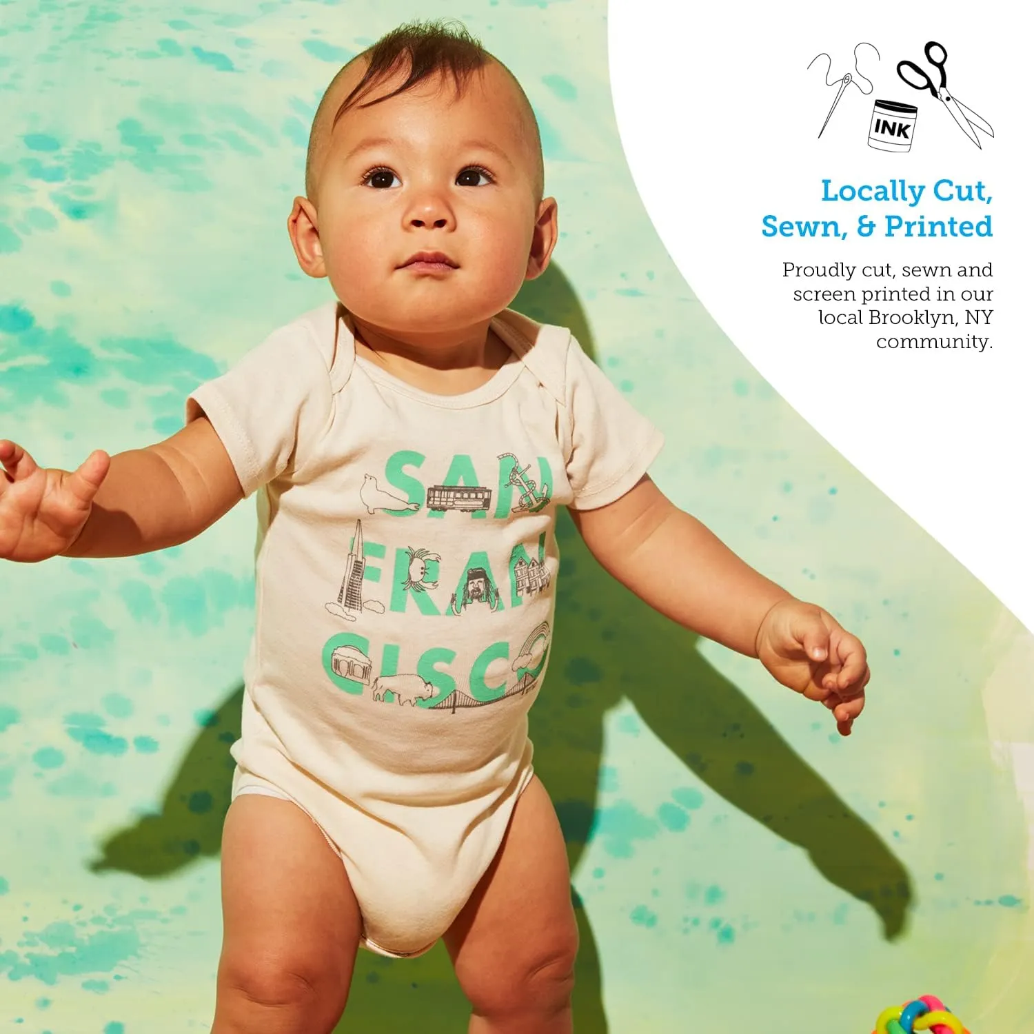 MAPTOTE Map One Piece-Unisex Baby Organic Cotton Short Sleeve Bodysuits-Various Sizes 3-18 Months-City Specific-Made in USA