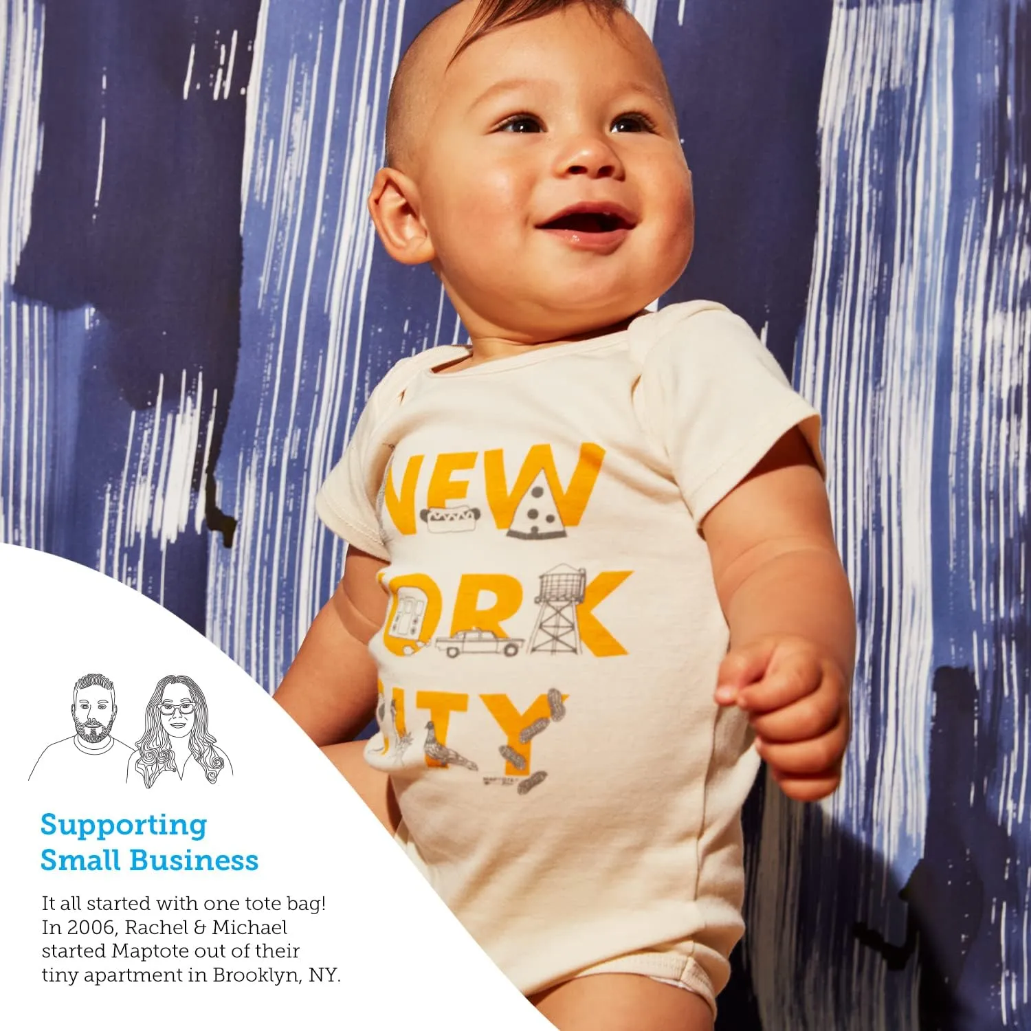 MAPTOTE Map One Piece-Unisex Baby Organic Cotton Short Sleeve Bodysuits-Various Sizes 3-18 Months-City Specific-Made in USA