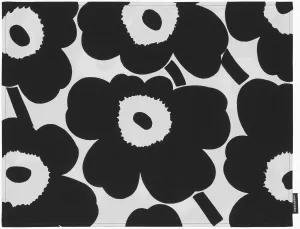 MARIMEKKO Unikko Placemat — Refine Your Dining Room with Our Iconic Table Decor — Stylish Black and White Placemats to Elevate Your Dining Experience (12 in x 16 in)