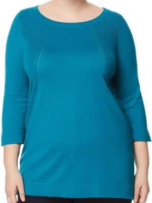 Marina Rinaldi Women's Ada Pullover Sweater, Turquoise