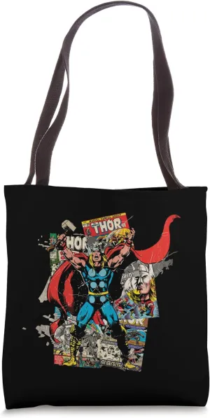 Marvel Retro Thor Comics Collage Tote Bag