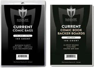 Max Protection Ultra Clear Comic Book Bags and Boards (300 Pack) - Current Size, Perfect for Comic Book Storage and Protection, Transparent Bag with Precision Cut Boards