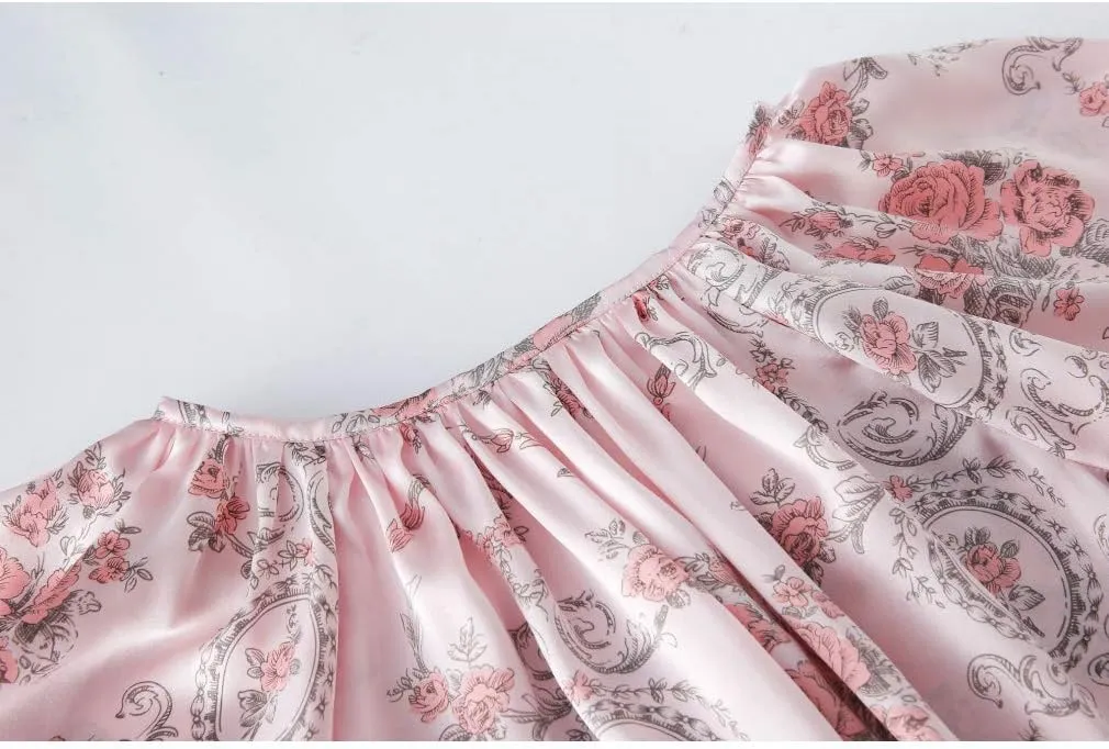 MAXFEEL 100% Pure Mulberry Silk Nightgown Classic Nightwear Sleepwear