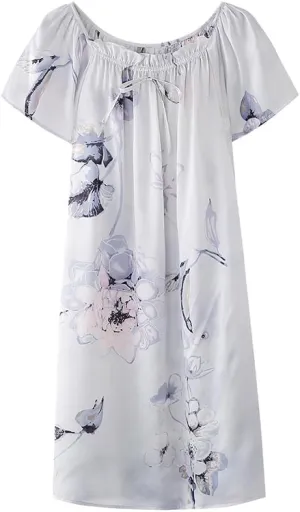 MAXFEEL 100% Pure Mulberry Silk Nightgown Classic Nightwear Sleepwear