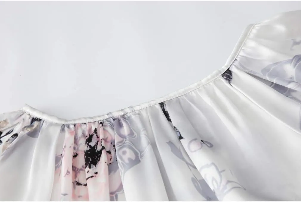 MAXFEEL 100% Pure Mulberry Silk Nightgown Classic Nightwear Sleepwear