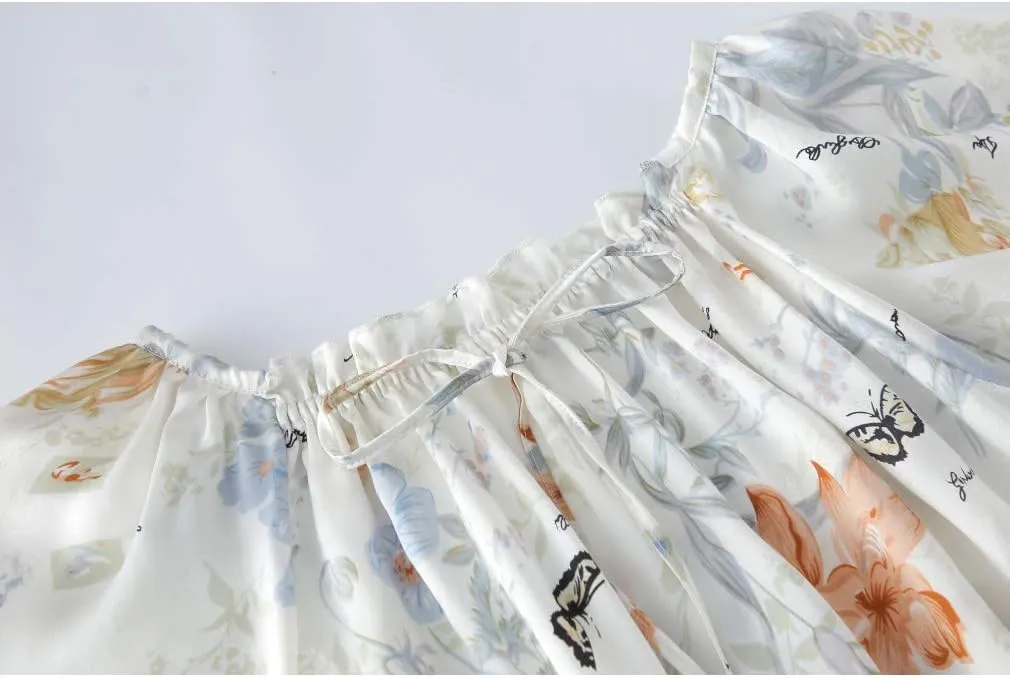 MAXFEEL 100% Pure Mulberry Silk Nightgown Classic Nightwear Sleepwear