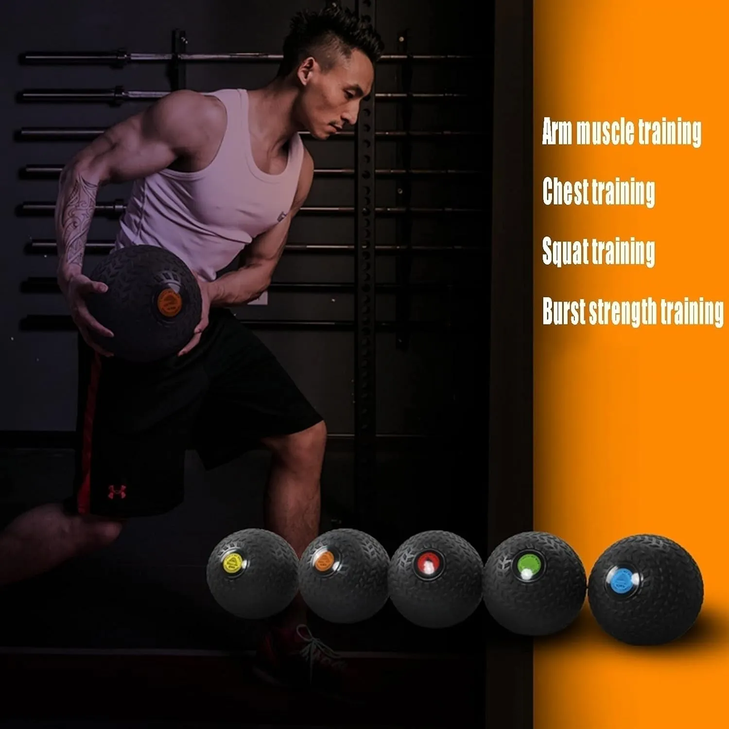 Medicine Ball Medicine Ball Slam Ball, Black Low-Stretch Fitness Ball with A Textured Surface, Used for Physical Exercise, Cross-Training Aerobics (Size : 8kg/17.6lb)