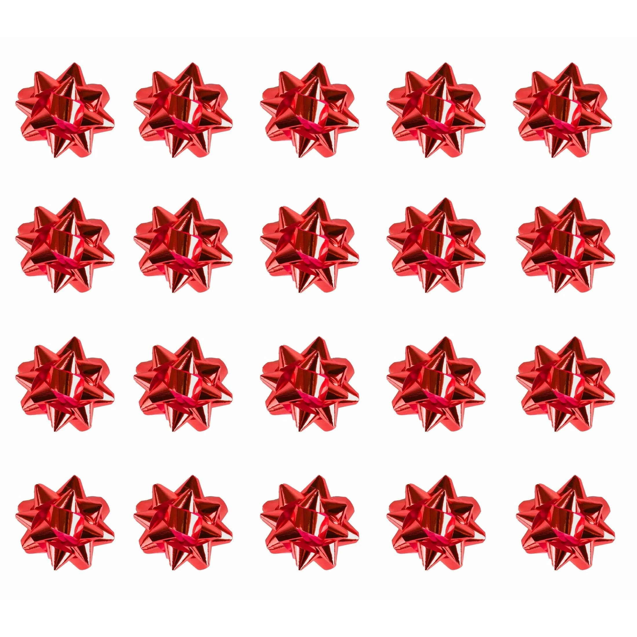 Medium Foil Bows Red Pack 20