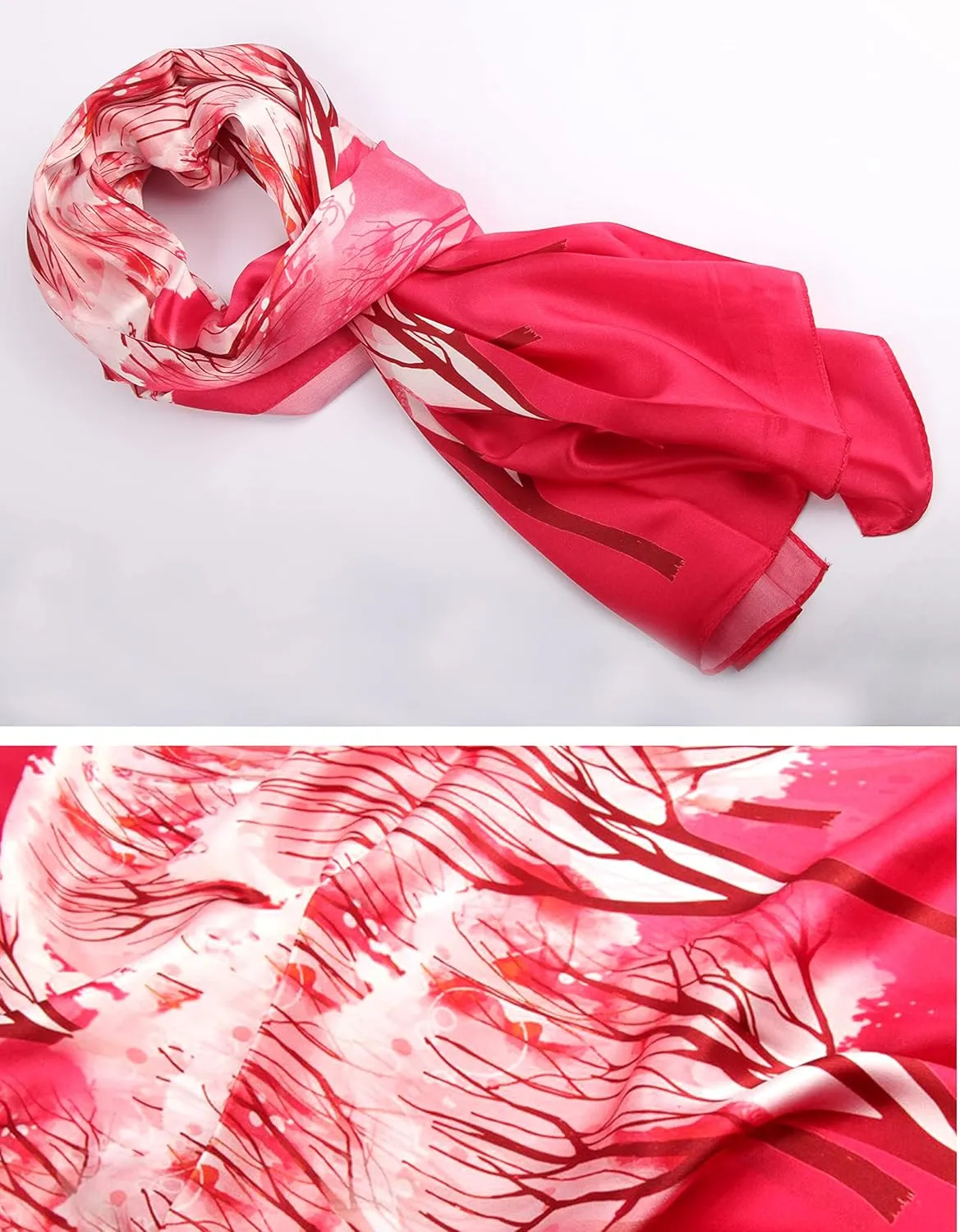 MEISEE 100% Mulberry Silk Long Scarf for Women Large Oblong Sunscreen Shawls Wraps Neck Headscarf Hair Wraps with Gift Packed (Houndstooth)