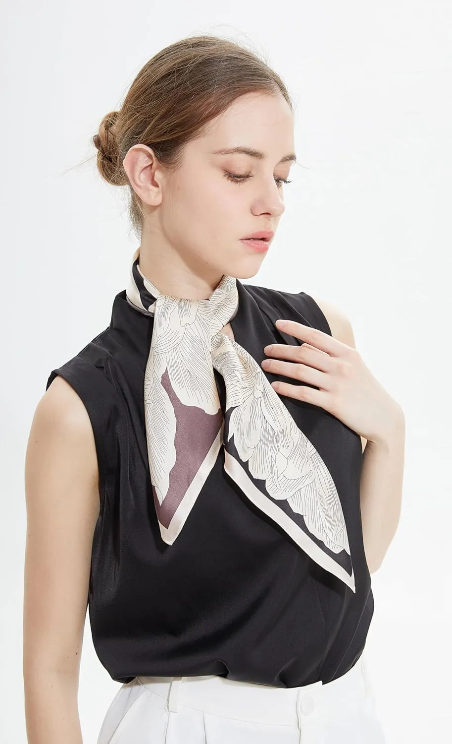 MEISEE 100% Pure Mulberry Silk Scarf 27"'x27(in) Square Scarf Head Scarf Neck scarf Headscarf for Women with Gift Packed