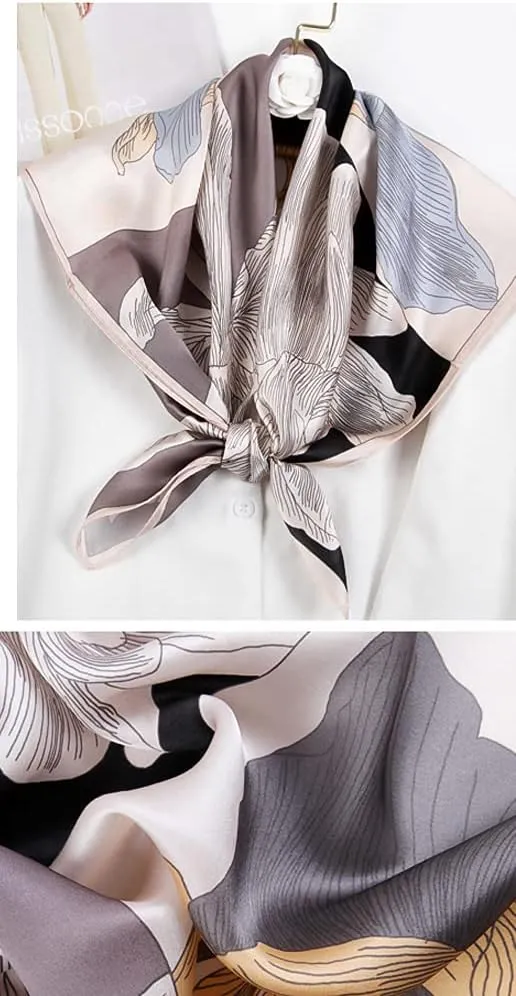 MEISEE 100% Pure Mulberry Silk Scarf 27"'x27(in) Square Scarf Head Scarf Neck scarf Headscarf for Women with Gift Packed