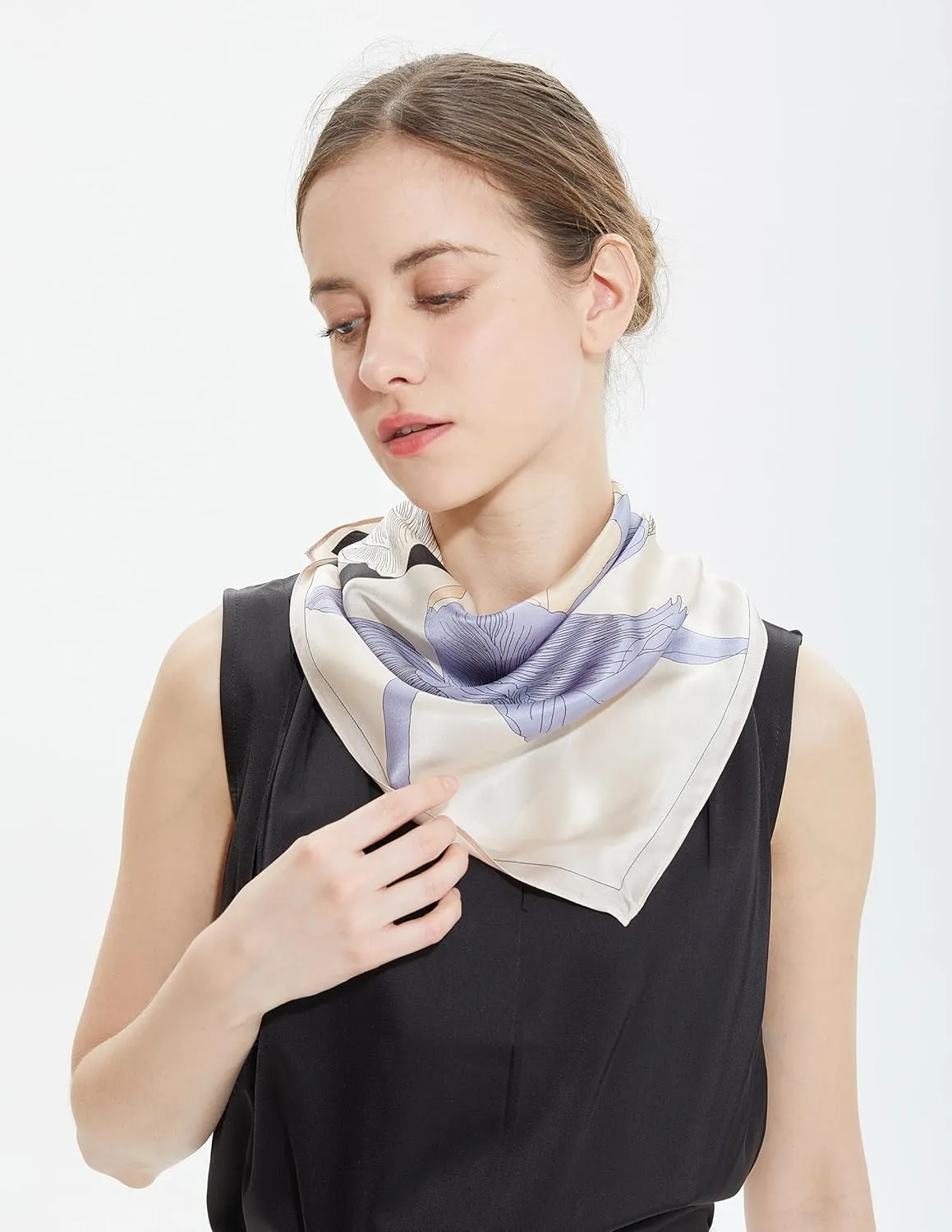 MEISEE 100% Pure Mulberry Silk Scarf 27"'x27(in) Square Scarf Head Scarf Neck scarf Headscarf for Women with Gift Packed