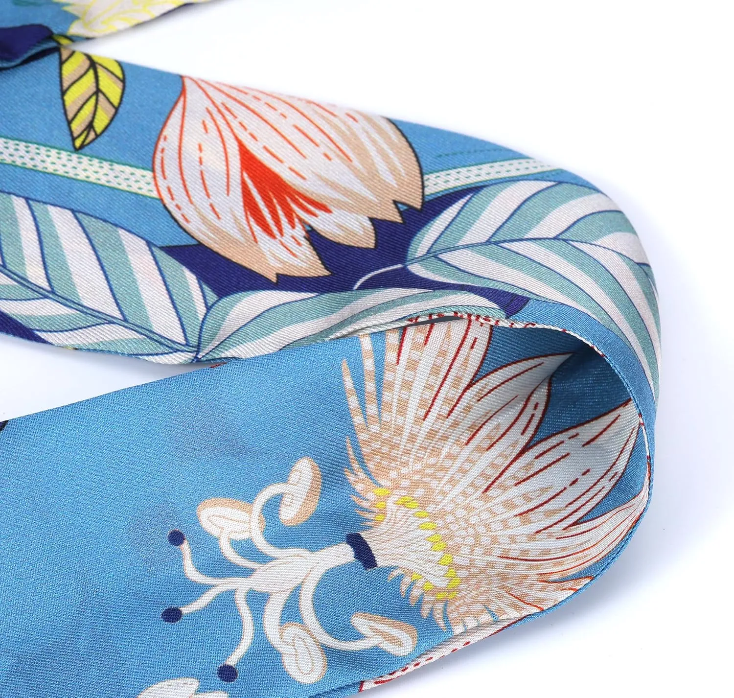 MEISEE Mulberry silk Scarf hair ribbons for hair handbag scarf Tie Bundle Scarf Neckerchief Head Scarf for women 2"*35"