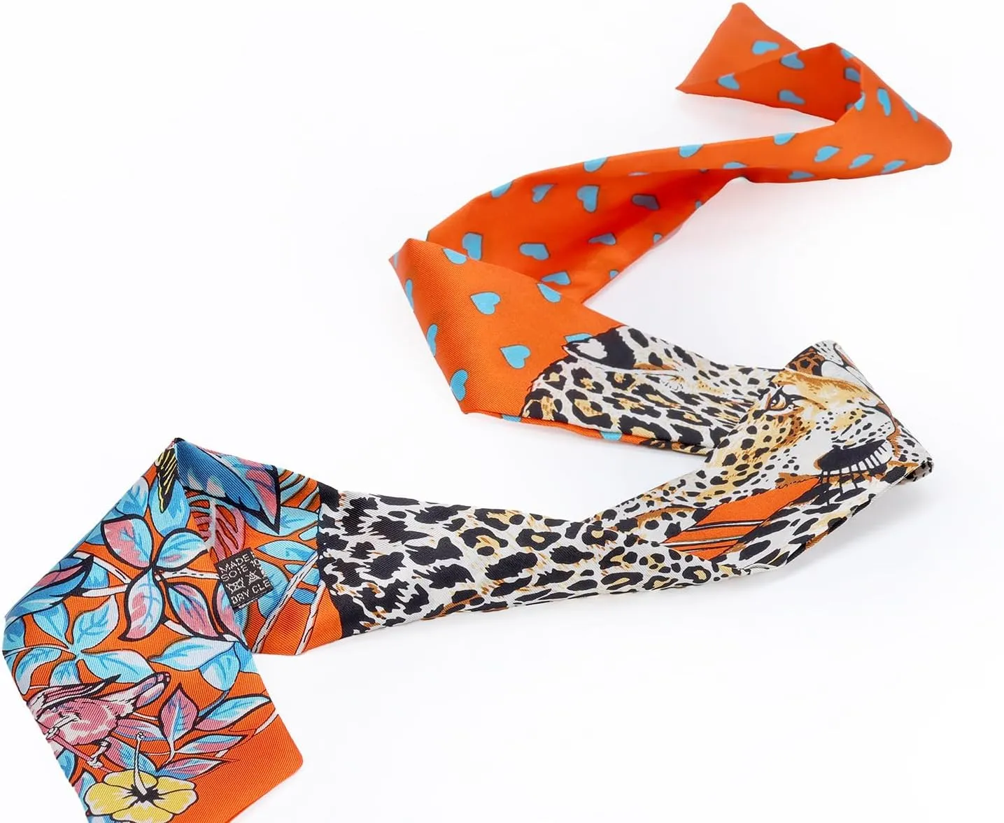 MEISEE Mulberry silk Scarf hair ribbons for hair handbag scarf Tie Bundle Scarf Neckerchief Head Scarf for women 2"*35"