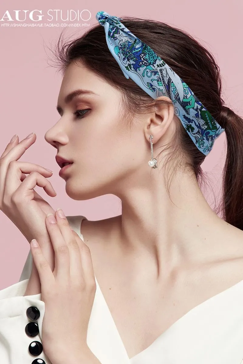 MEISEE Mulberry silk Scarf hair ribbons for hair handbag scarf Tie Bundle Scarf Neckerchief Head Scarf for women 2"*35"