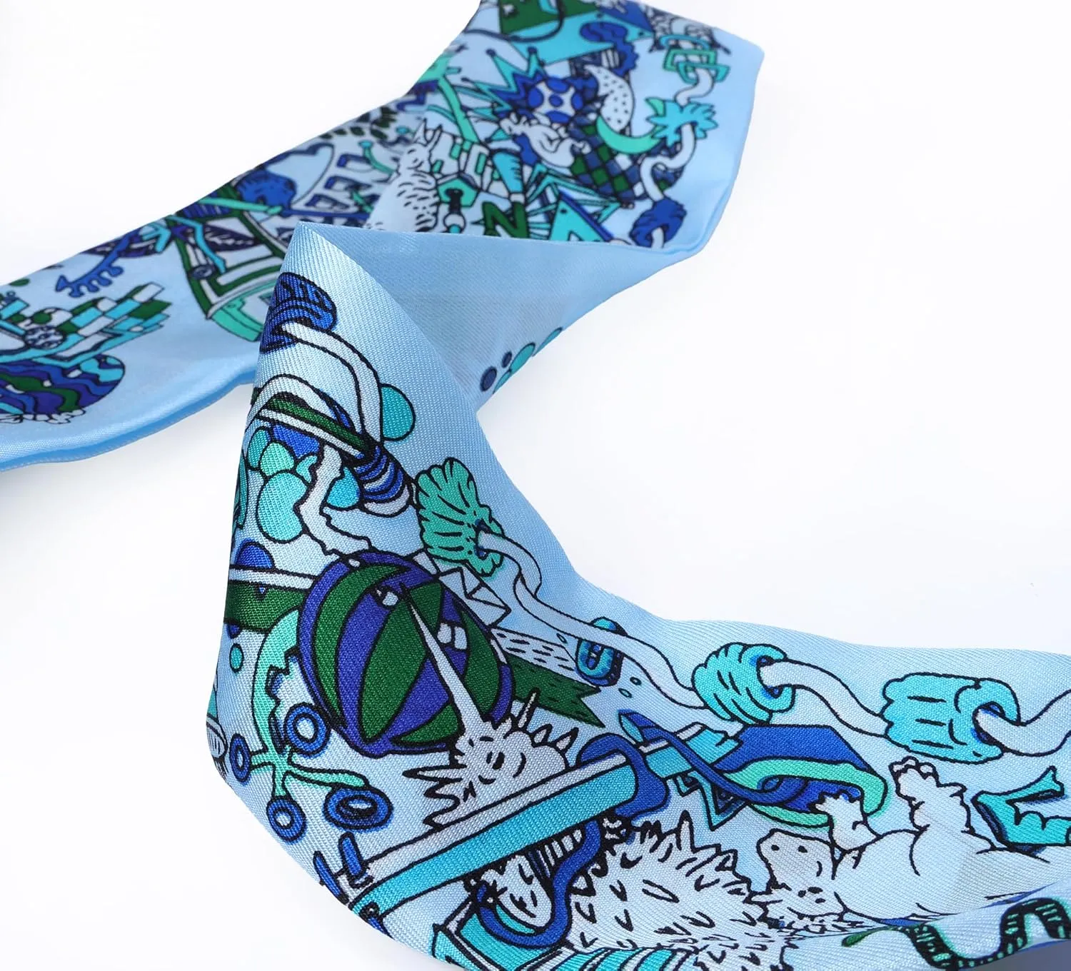 MEISEE Mulberry silk Scarf hair ribbons for hair handbag scarf Tie Bundle Scarf Neckerchief Head Scarf for women 2"*35"