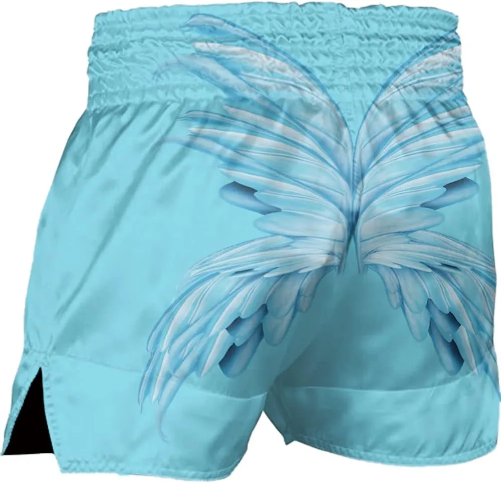 Men Muay Thai Boxing Shorts Zipper Giraffe Tiger Stripe MMA Club Training Trunks