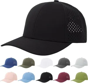 Men's Baseball Cap(M,L,XL,XXL)-Laser Perforated Trucker Hat,Water Resistant Quick Dry/Adjustable/Snapback Caps