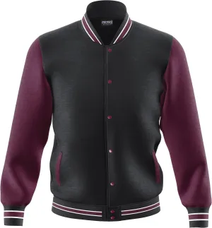 Men's Fashion Varsity Jacket Casual Regular Fit Letterman Baseball Bomber Jackets Fleece