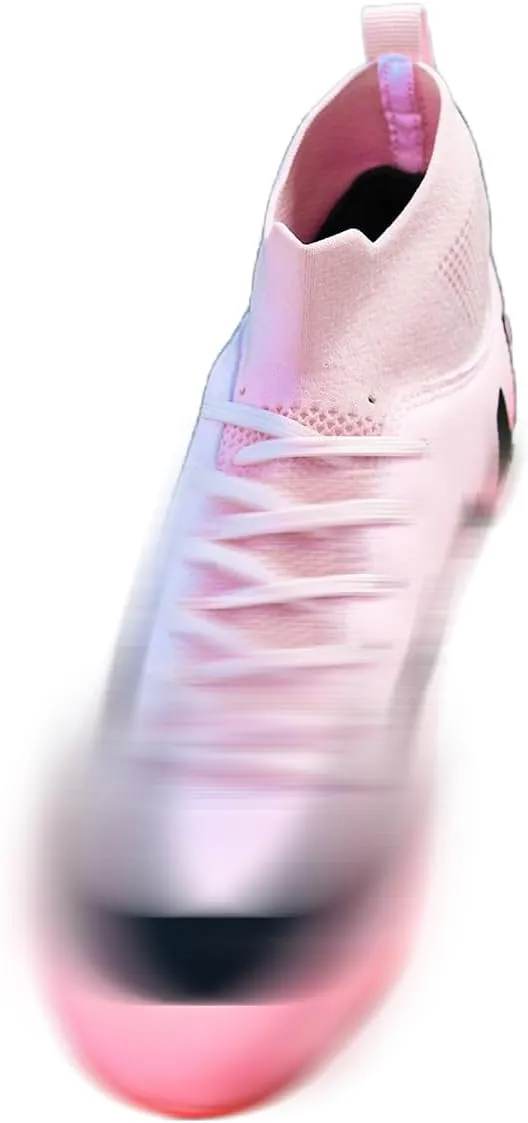 Mens High-Top Soccer Cleats Womens Turf Football Shoes Boys Girls Lightweight Youth Professional Indoor Outdoor AG Black Purple Pink