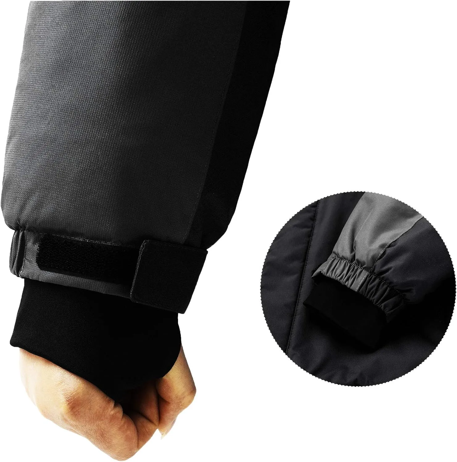 Men's Mountain Waterproof Ski Jacket Windproof Rain Jacket Fleece Snow Winter Coat