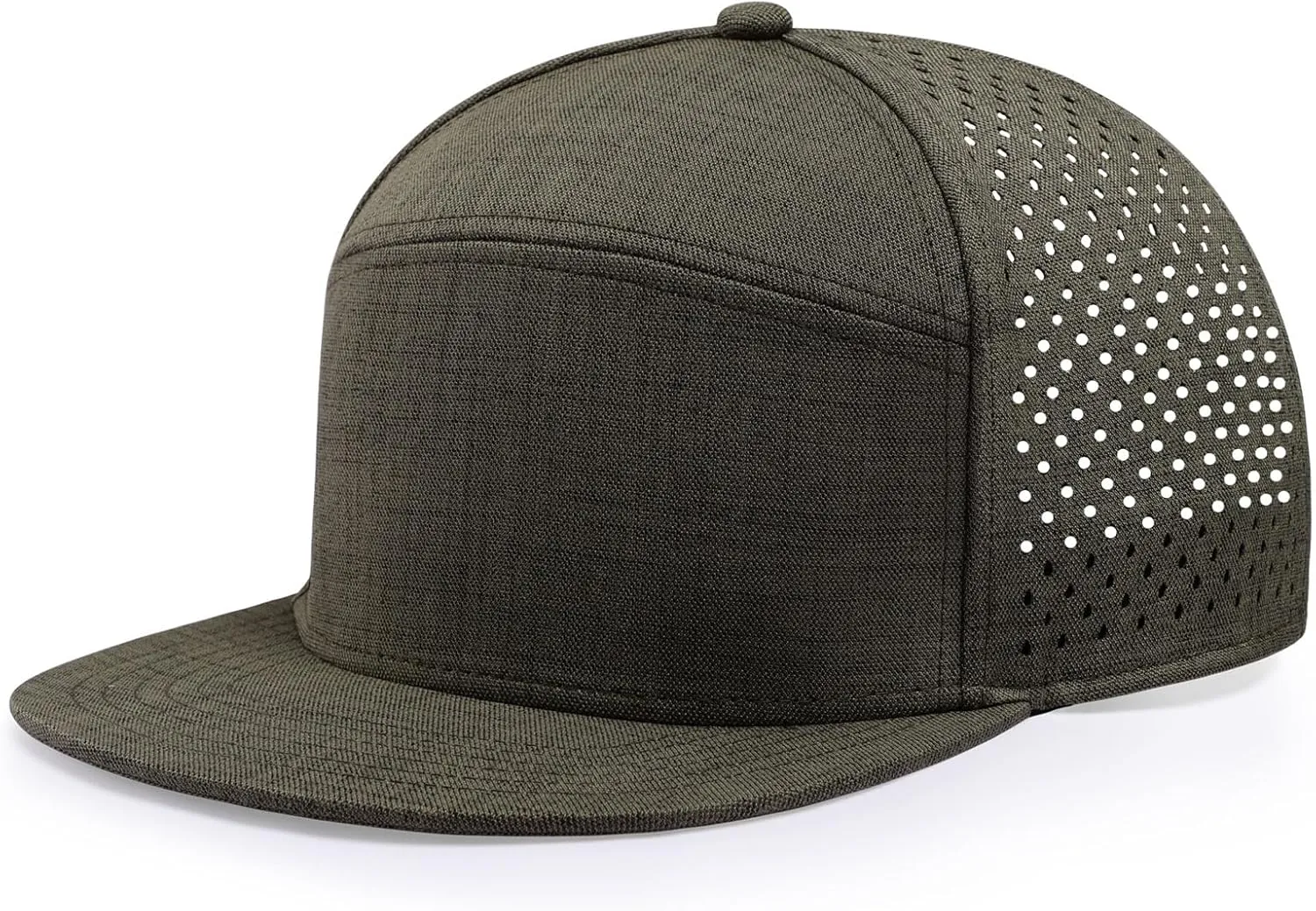 Men's Oversize XXL Flat Brim Baseball Cap Adjustable Performance Snapback Hat Laser Perforated Cap Plus Size for Big Head