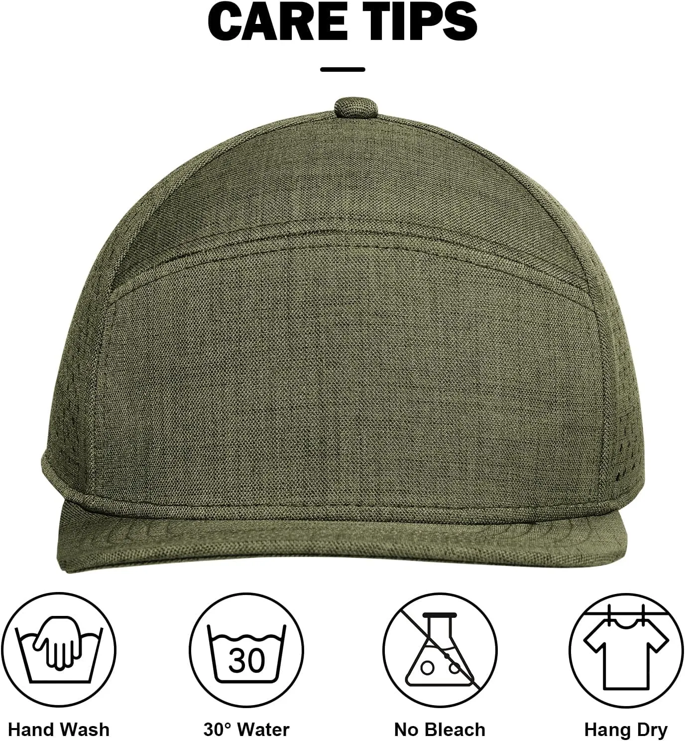 Men's Oversize XXL Flat Brim Baseball Cap Adjustable Performance Snapback Hat Laser Perforated Cap Plus Size for Big Head