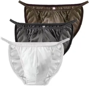 Men's Pure Silk Underpants Satin Briefs Bikini Underwear Sexy Panties For Men Underpants