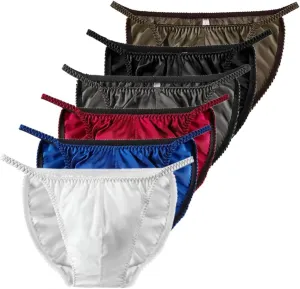 Men's Pure Silk Underpants Satin Briefs Bikini Underwear Sexy Panties For Men Underpants