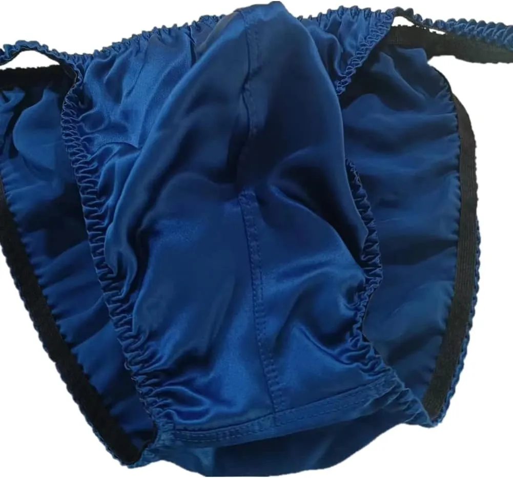 Men's Pure Silk Underpants Satin Briefs Bikini Underwear Sexy Panties For Men Underpants