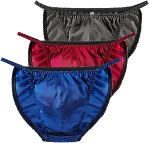 Men's Pure Silk Underpants Satin Briefs Bikini Underwear Sexy Panties For Men Underpants