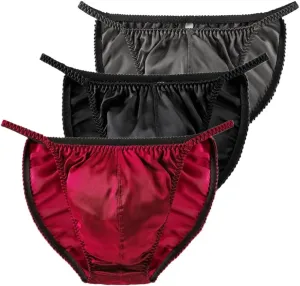 Men's Pure Silk Underpants Satin Briefs Bikini Underwear Sexy Panties For Men Underpants