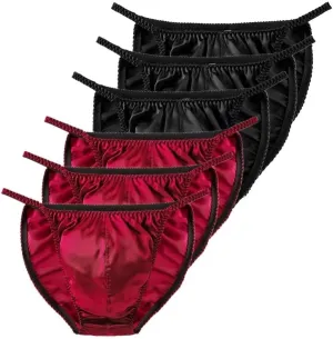 Men's Pure Silk Underpants Satin Briefs Bikini Underwear Sexy Panties For Men Underpants