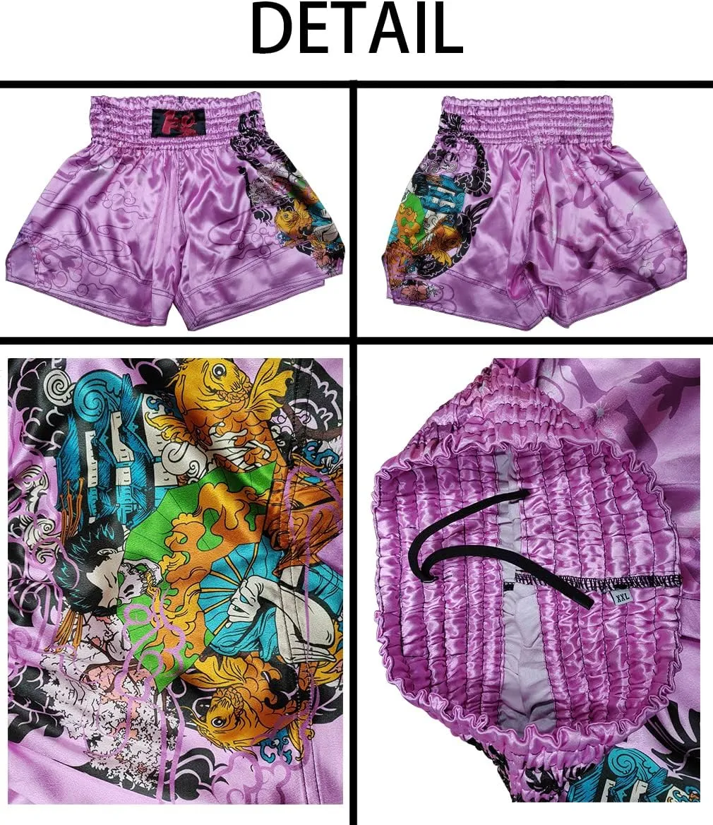 Men's Red Cross X Muay Thai Boxing Shorts Gym Sports Trunks