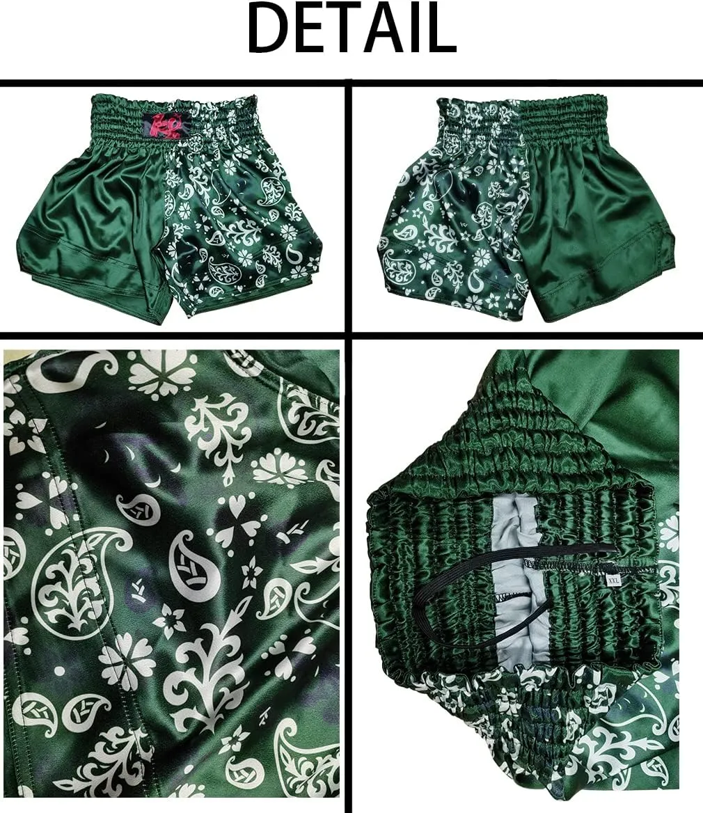 Men's Red Cross X Muay Thai Boxing Shorts Gym Sports Trunks