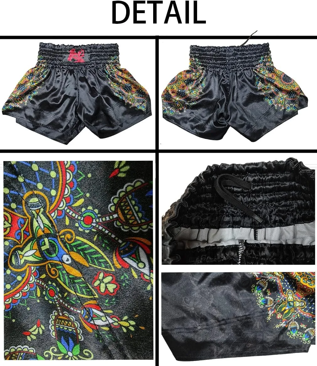 Men's Red Cross X Muay Thai Boxing Shorts Gym Sports Trunks